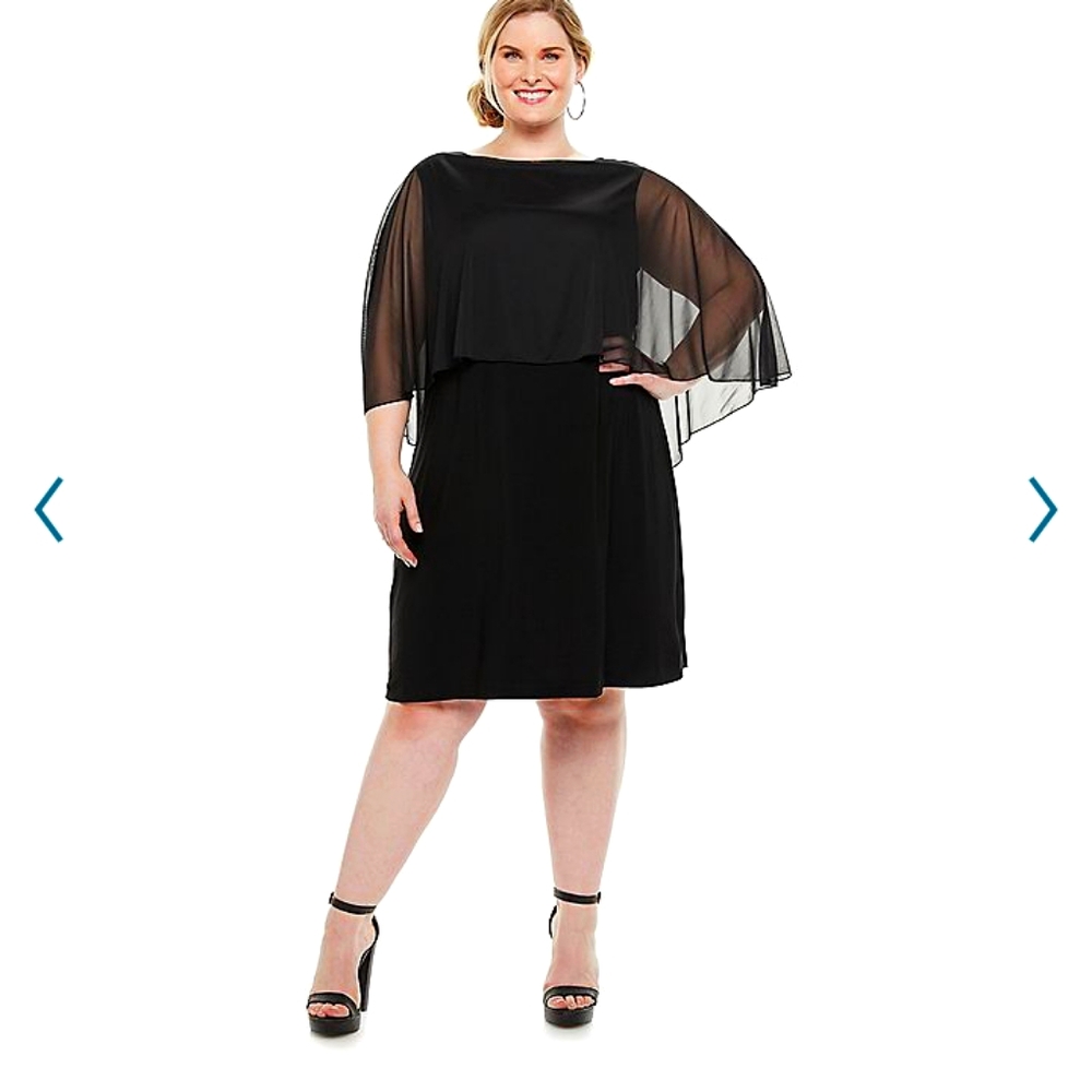 3/4 Sleeve Plus cape dress (one piece)